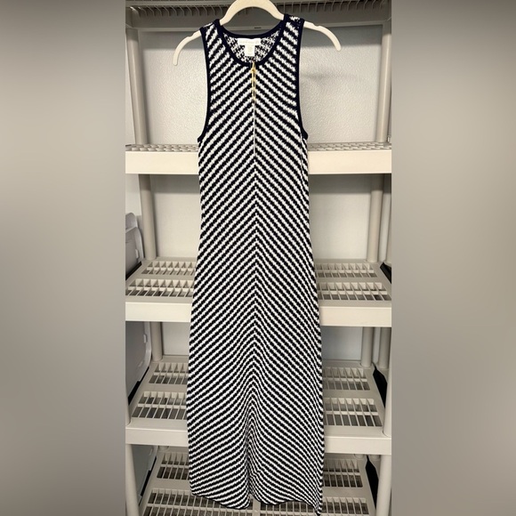 NWT House of Harlow 1960 Crochet‎ Sleeveless Maxi Dress White & Navy Size M - Picture 3 of 9